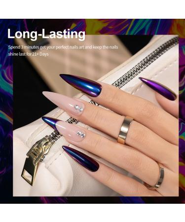 RARJSM Chameleon Liquid Chrome Nail Powder Set 6 Pcs | Iridescent Glitter & Mirror Effect | Easy Application for Nail Art | No Curing Required - Buy Online on GoSupps.com