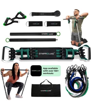 Gymproluxe Original Portable Gym - Resistance Exercise Band Set for Home Gym - 90KG Resistance Band Set for Men and Women - Multi Gym Fitness Equipment and Pilates Bar for Home Workout All in one gym
