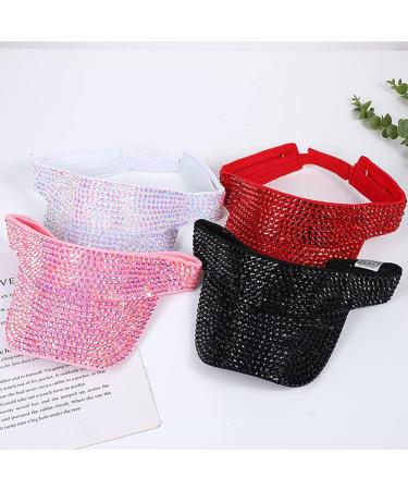 XYIYI Bling Rhinestone Sport Sun Visor Hat - Adjustable Summer Cap for Women & Girls - One Size White Rhinestone Visor - Buy Online on GoSupps.com