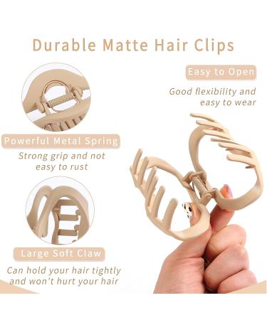 6PCS Large Jumbo Hair Claw Clips for Thick and Thin Hair | Strong Hold Matte Jaw Clips for Women | Non-Slip Neutral Design in Brown Color - Buy Online on GoSupps.com