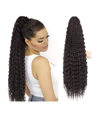 Hair Extensions 24/30 Inch Long Curly Ponytail Extension Synthetic Drawstring Hair Clip Ponytail Wig Hair Bun for Women's Daily Use Hair Pieces For Women (Color : 02 Size : 30inches) 30inches 02