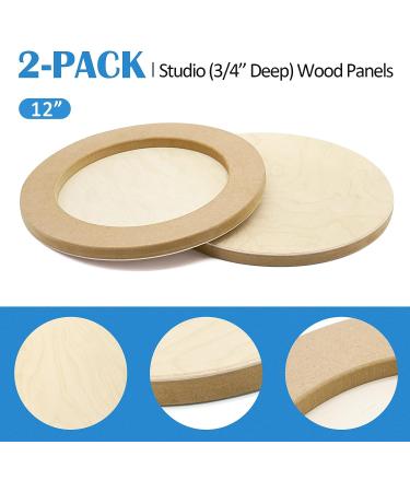 Falling in Art 12' Round Birch Wood Canvas Panels Kit - 2 Pack Studio Cradle Boards for Pouring Art, Crafts, Painting - 3/4 Deep - Buy Online on GoSupps.com