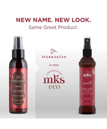 MKS eco Wave Original Scent - 4 fl oz - Texturizing Sea Salt Spray - For Perfect Beachy Waves - Moroccan Argan Oil Hemp Seed Oil - Vegan & Cruelty Free - Buy Online on GoSupps.com