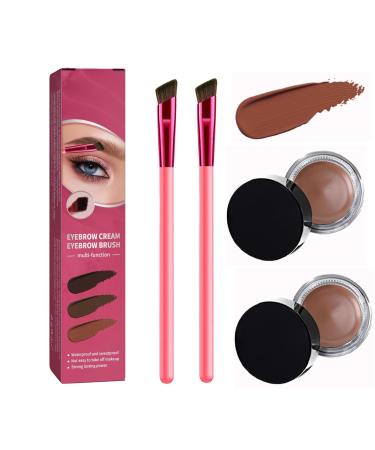 Anjoize 4-Tip Microblade Brow Pen Home Eyebrow Care Kit 4D Laminated (Light Brown*2)