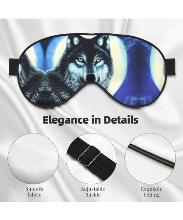 Shop Wolf Under Moon Eye Mask | Soft Adjustable & Comfortable Sleep Mask for Men & Women - International Shipping Available - Buy Online on GoSupps.com