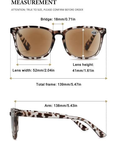Vevesmundo Gray Leopard Reading Glasses with Sun Protection | Stylish Visual Aid Sunglasses for Men & Women - Buy Online on GoSupps.com