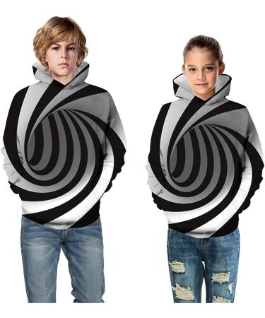 3D Cartoon Print Hoodie for Kids | White Teen Sweatshirt with Pocket | Boys Girls Pullover Jumper | Size 7-8 Years - Buy Online on GoSupps.com