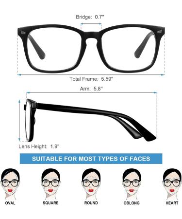 Okany Blue Light Blocking Computer Gla-sses for Women Men Lightweight Anti Glare Eyegla-sses 3 Packs Black + White + Leopard Print - Buy Online on GoSupps.com