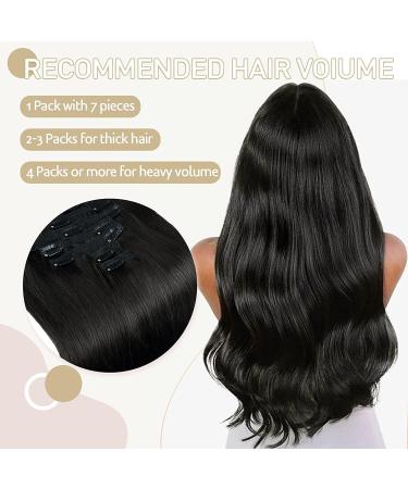 Vlasy 16 Inch Clip in Hair Extensions Human Hair T14/60+T14/60# - Seamless Natural Thick Weft Human Hair Extensions for Women - 7 Pieces (80g) - Buy Online on GoSupps.com