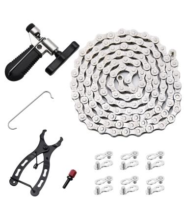 Bike Chain Kit, Single/6/7/8/9/10/11/12 Speed Multi-Function Bike Mechanic Repair Kit, Chain Breaker and Bike Link Plier with Hook and 6 Pairs Bicycle Buckle, Reusable 6/7/8 Speed Chain Kit 1 Set - Buy Online on GoSupps.com
