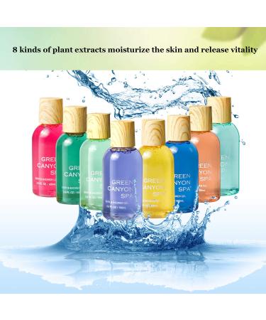 Green Canyon Spa 8Pcs Shower Gel Body Wash Set - Travel Size Women Bath Spa Gift Set for Birthday, Christmas, Mother's Day - Buy Online on GoSupps.com