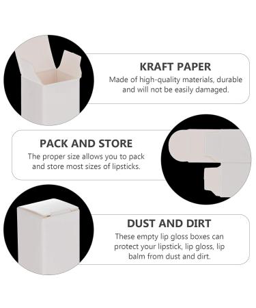 EXCEART Lipstick Pack Box - 50 Pcs Kraft Paper Lipstick Storage Boxes (White) - Lip Gloss Tubes & Balm Wrapping - Essential Oil Packaging - Buy Online on GoSupps.com