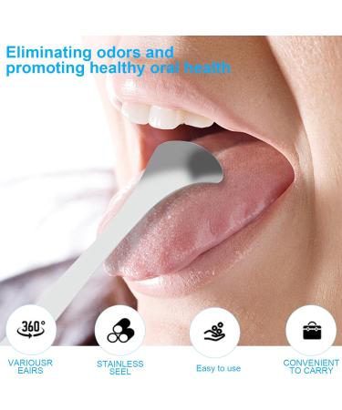 5-in-1 Tongue Cleaner & Scraper | Stainless Steel Tongue Claser for Fresh Breath | Combat Bad Breath Effectively - Buy Online on GoSupps.com