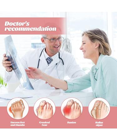 Bunion Corrector for Women - Orthopedic Bunion Splint for Hallux Valgus Relief, Toe Straightening, Day/Night Wear - Pink - Buy Online on GoSupps.com