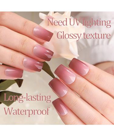 Semi Cured Gel Nails - Gradient Stickers Nail Wraps Soft Self-Adhesive - Gel Nail Stickers Semi Cured Gel Nail Wraps - Gel Nail Stickers UV Light (Pink Gradient) - Buy Online on GoSupps.com