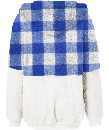 Hanxiulin Oversized Fleece Hoodie Jacket - Women's Windproof Winter Coat Basic Cardigan in Blue - Size 4XL - Buy Online on GoSupps.com