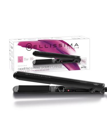 Bellissima Creativity Hair Straightener B15 50 Black - Hair Straightener for Smooth Curly or Wavy Hairstyles - Nano Ceramic Coating & Ja