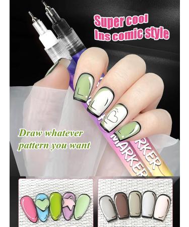Buy 3D Nail Art Pens - 12 Colors Fine Tips for DIY Nail Designs | International Shipping Available - Buy Online on GoSupps.com