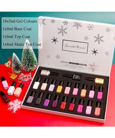Lavender Violets Gel Nail Polish Kit - 21 Piece Set with 18+3 Colors, UV/LED Soak-off, Base & Top Coat - Trendy Shimmer Finish - 0.16 Fl Oz - Buy Online on GoSupps.com