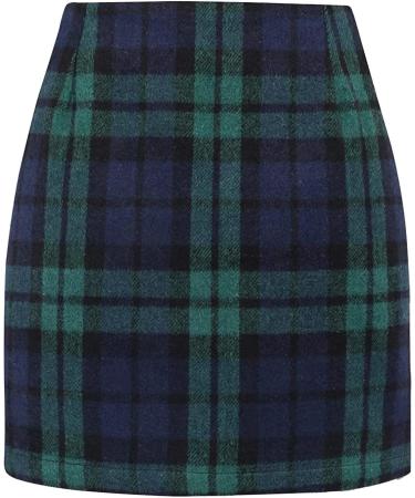 Shop Women's Short Skirt - Knielang Luftige Minirock Elastic Waist A-Line Skater Skirt in Green | International Shipping Available - Buy Online on GoSupps.com