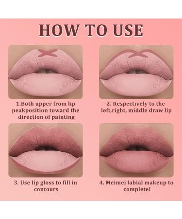 INBOLM Lip Liner and Lipstick Set Nude Lip Liners with Nude Lipstick for Women Nude Lipstick Non-Stick Cup Matte Waterproof Nude Lipstick Makeup Kits Make Up Gift Set for Lady (07#) - Buy Online on GoSupps.com