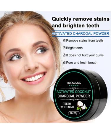 Coal Toothpaste Powder | Coconut Tooth Whitener | Activated Carbon with Bamboo Toothbrush | Stain Remover & Safe for Enamel - Buy Online on GoSupps.com