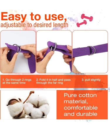 10 Pcs Yoga Strap 6Ft Exercise Stretch Bands for Flexibility with Adjustable D Ring Buckle - Non Elastic Yoga Belt for Pilates & Fitness - Buy Online on GoSupps.com