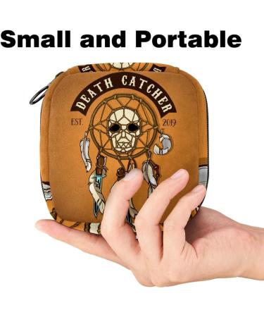 Portable Women's Binding-Up Bags | Menstrual Cup Pocket & Tampon Holder for Teen Girls - Colorful Biker-Dead Head Design - Buy Online on GoSupps.com