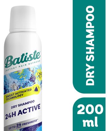 Batiste Dry Shampoo 24H Active Waterless Shampoo No Rinse Shampoo Hair Spray with Uplifting Fragrance Sweat Activated Dry Shampoo Spray Vegan Friendly & Invisible by Batiste Hair Care 200ml - Buy Online on GoSupps.com