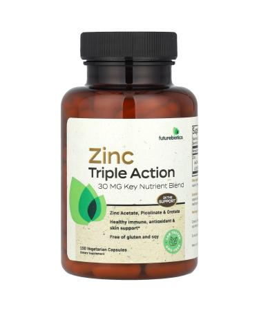 Futurebiotics Zinc Triple Action 30 mg 150 Vegetarian Capsules