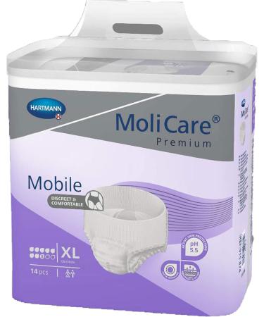 Molicare Premium Mobile Disposable Pants | Incontinence Care for Men & Women | Size XL (130-170 cm) | 8 Drops 1 Pack (8x14 Pieces) - Buy Online on GoSupps.com