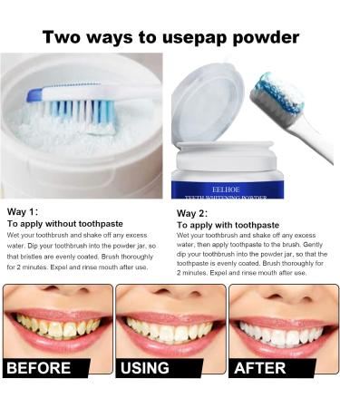 Activated Carbon Natural Tooth Whitening Powder - Professional Stain Remover for Coffee, Tea, Wine - Non-Sensitive Formula - Blue - Buy Online on GoSupps.com