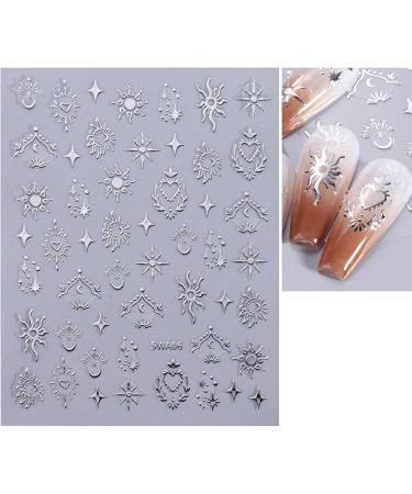 JMEOWIO 9 Sheets Moon Star SnakeNail Art Stickers Decals Self-Adhesive Nail Supplies Nail Art Design Decoration Accessories - Buy Online on GoSupps.com