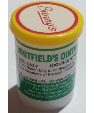 Bunny's Jamaican Whitfield's Ointment 28g, Double Strength, Treatment for Fungus Infection of The Skin, White, 0.98 Ounce (Pack of 1)