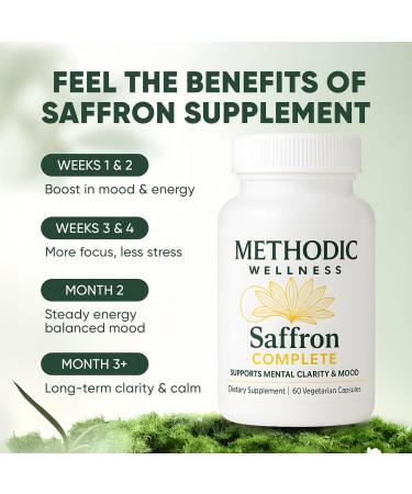 METHODIC WELLNESS Saffron Complete Supplements 88.5mg Saffron Extract for Mood Energy Stress Relief & Sleep Non-GMO & Gluten-Free 60 Vegetable Capsule - Buy Online on GoSupps.com