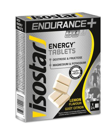 Isostar Endurance Plus Energy Tablets - Lemon Flavor - Glucose and Fructose - Magnesium and Potassium - Vitamins - 1 Box of 24