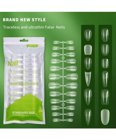 FEIlei Long Coffin Fakes Nail Tips Acrylic Press on Nails Clear Artificial False Nails - Buy Online on GoSupps.com