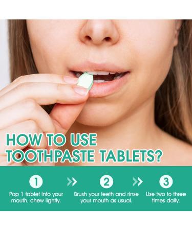 150pcs Chewable Toothpaste Tablets | Whitening Antiplaque Nano Hydroxyapatite | Fluoride Free Natural Peppermint | Sensitive Teeth Enamel Protection Fresh Breath - Glass Jar - Buy Online on GoSupps.com