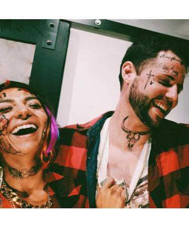 Inkdaze Post Malone Face Tattoo Set - Temporary Tattoo Accessories - Skin Safe - 16 Pieces - Buy Online on GoSupps.com