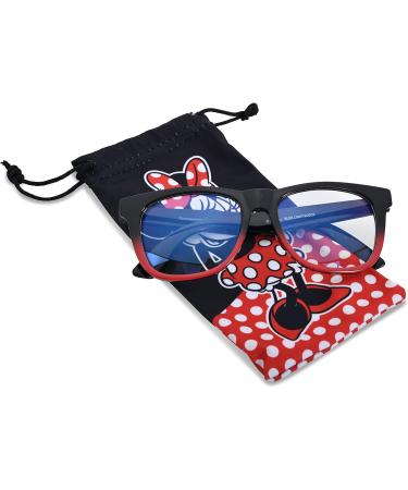 Minnie Mouse Blue Light Blocking Glasses for Women | Stylish Red/Black Computer Eyewear with Pouch | Screen Protection - Buy Online on GoSupps.com