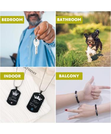 KSvaye 25-Pack Aluminum Dog Pendant Blanks - Engravable Keychain Blanks for Handicrafts (3x5 cm) - Black with Hole - Buy Online on GoSupps.com