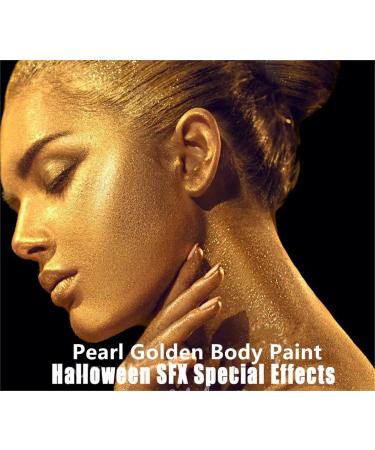 Go Ho Pearl Gold Cream Face Paint (2.37oz 70ml) - Water Based Makeup for Adults & Children - SFX Cosplay, Festivals, Halloween - Buy Online on GoSupps.com