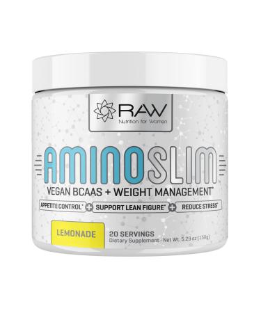 Amino Slim - Slimming BCAA Weight Loss Drink for Women, Vegan Amino Acids & L-Glutamine Powder for Post Workout Recovery & Fat Burning | Daily Appetite Suppressant, Metabolism Booster & Stress Relief Lemonade 5.29 Ounce (P
