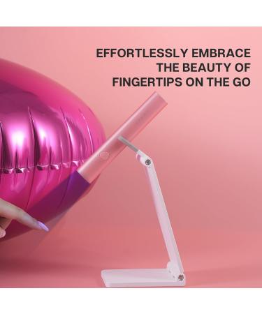 VRAIKO Minicure Handheld UV Light for Gel Nails Portable UV Nail Lamp with Stand Rechargeable Mini LED Nail Lamp Nail Dryer for Fast Curing (Pink) - Buy Online on GoSupps.com