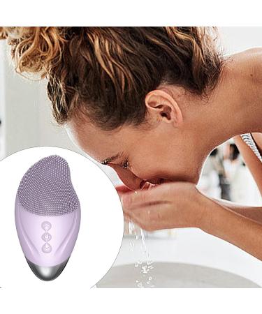 Zibeem Face Brush Cleanser - Soft Silicone Face Scrubber Rechargeable Waterproof Vibrating Simple Skin Care Tools for Deep Cleansing Exfoliation & Enhances Absorption Purple (English) - Buy Online on GoSupps.com