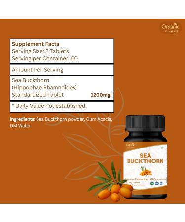 ORGANIC SPREE Neem & Sea Buckthorn Supplement 120 Tablets Each USDA Organic Skin & Immunity Support Azadirachta Indica & Hippophae Rhamnoides Omega 7 Superfruit* - Buy Online on GoSupps.com