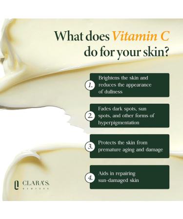Buy CLARA S NEW YORK Brightening Vitamin C Moisturizer | Reduce Acne Scars & Dark Spots | Hyaluronic Acid | Fast-absorbing Face Cream | 50ml Made in USA - Buy Online on GoSupps.com