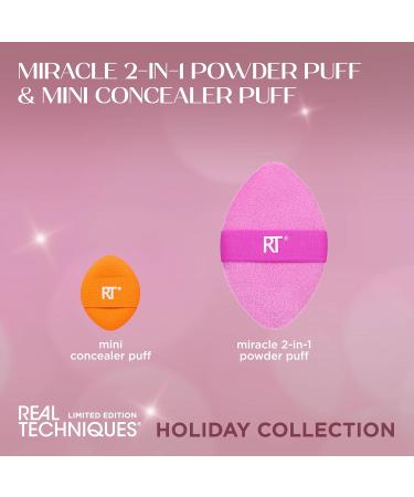 Real Techniques Miracle 2-In-1 Powder Puff & Mini Concealer Puff 2 Piece Limited Edition Gift Set - Buy Online on GoSupps.com
