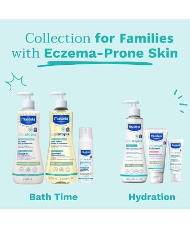 Mustela Stelatopia Eczema Gift Set - Bath Time Essentials for Sensitive Skin | Natural Avocado & Sunflower Oil | EWG Verified | 2 Items Cleansing Oil & Cream - Buy Online on GoSupps.com