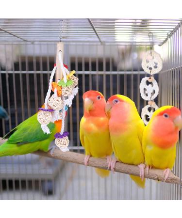 Bird Toys - 9 Piece Parrot Swing Set & Cage Accessories | Wooden Platforms for Budgies Finches & Nymphensittiche - Buy Online on GoSupps.com